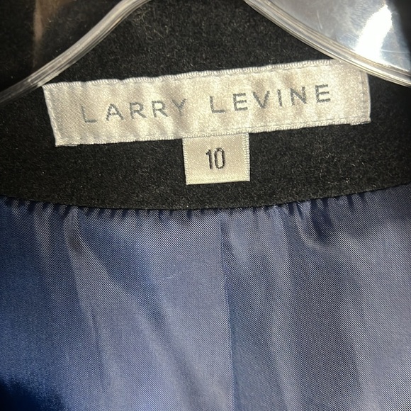 Larry Levine Black Wool Blend Button Down Trench Coat Size 10 - Picture 6 of 9